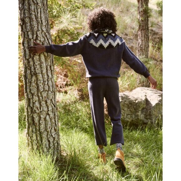 💕THE GREAT💕 The Fleece Half Zip Pullover ~ Navy Canyon Geo 1 NWT - Picture 4 of 16